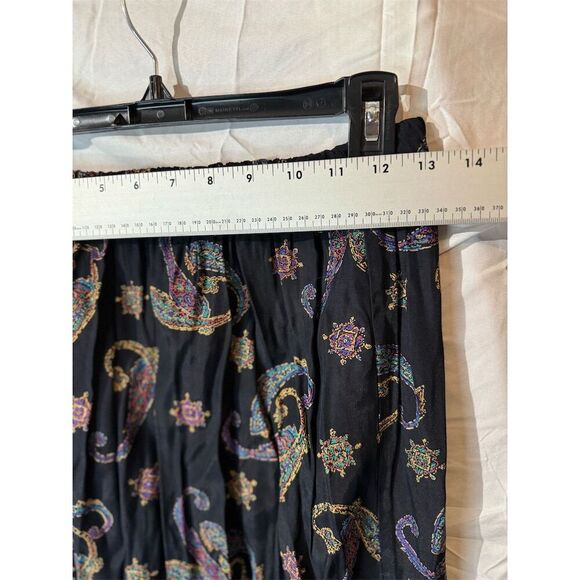 Tina Barrie VTG Black Paisley Midi Skirt & Top Set Sheer Sleeves Boho Retro Glam - Picture 13 of 13